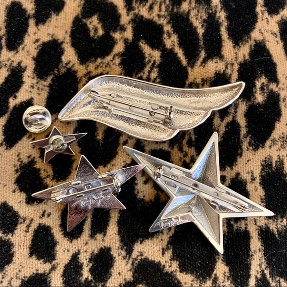 Thierry Mugler Angel Star / Wing Broaches Set - Picture 2 of 3